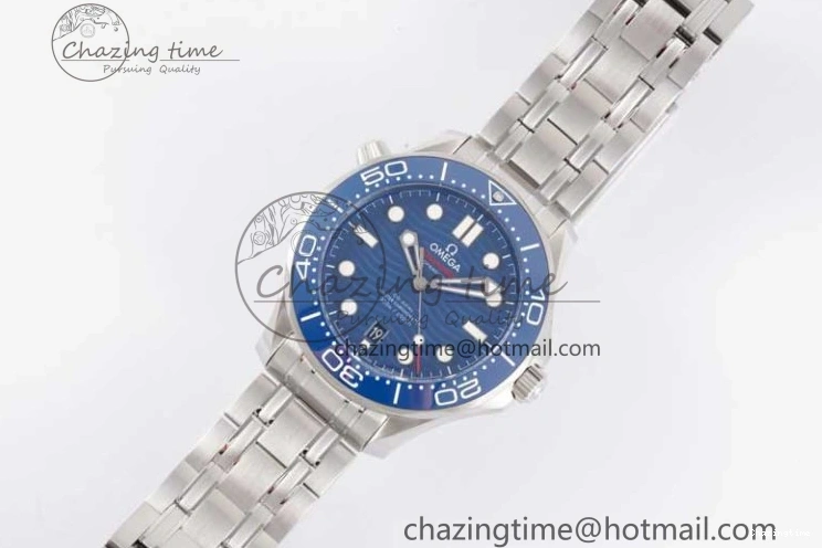 0201 Seamaster Diver 300M SS Blue Ceramic Bezel JVSF 1:1 Best Edition Blue Dial on SS Bracelet A SportInspired 7792